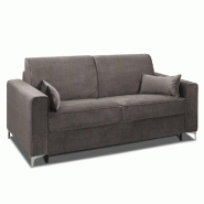 Canapé convertible express Jackson - matelas 160 cm Comfort Bultex® 12 cm - sommier à lattes - cuir vachette taupe_4