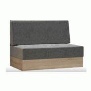 Armoire lit escamotable Dynamo Sofa - canapé chêne microfibre gris - couchage 140x200 cm_4