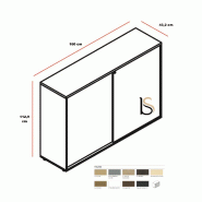 Armoire mi-haute portes coulissantes - MDD - Blanc, 160, Avec socle de finition_4