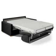 Canapé convertible express Birdy - 3 places - Matelas 16 cm - Mono assise capitonnée - Tissu tweed gris - Fabrication italienne_4