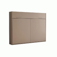 Lit escamotable VERTIGO taupe mat - Composition complète 311 cm avec couchage 160x200 cm et colonnes de rangement_4