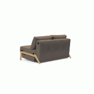 Innovation Living - Canapé design convertible Cubed Wood 02 - Lit 140x200 cm - Tissu Argus Brown_4