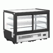Vitrine de comptoir positive Série G carrée noire 160L - Polar - PG004_4