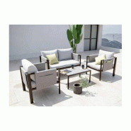 Salon de jardin bas relax gris 4 pièces – MTF – acier / polyester – 3exn0056_4