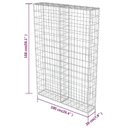 Vidaxl mur à gabion avec couvercles acier galvanisé 100 x 20 x 150 cm 143579_4