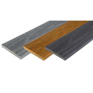 Light grey - Face texturée - Clôture en composite BROOKLYN - Densité 1170 kg/m3 - Lame réversible avec deux décors_4