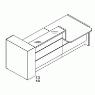 Banque d'accueil Valde droite avec meuble de rangement intégré - MDD - Vert brillant, Droite, 265_4