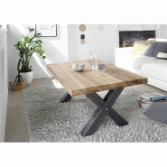 Table basse Antibes - plateau en chêne massif huilé et piétement en acier noir - 120 x 75 cm_4