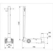 25-1 - Cric hydropneumatique AC Hydraulic - capacité 25 T - usage professionnel pour camions et machines d'entrepreneur_4