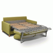 Canapé convertible OGGETTO - Matelas 16 cm - Système express - Sommier à lattes 120 cm - Velours jaune - Renatonisi_4