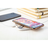 Chargeur sans fil en plastique - 2 ports - Sortie max. 2100 mA - Couleur blanc_4