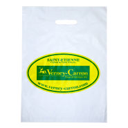 Sac plastique poignées découpées recyclable - 50 à 100 µm - Pour boutiques, fromageries, boucheries, cosmétiques, selleries ou événements_4