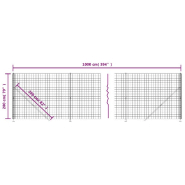 Vidaxl clôture en treillis métallique avec bride anthracite 2x10 m 154326_4