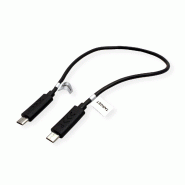 ROLINE Câble chargeur USB 2.0, Micro B - Micro B, M/M, noir, 0,3 m_4