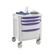 Chariot à pansements robuste en polymère antimicrobien Microban® - facile à nettoyer et à désinfecter - Flexline 131 avec tiroirs et accessoires_4