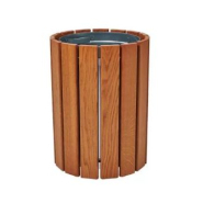 Corbeille publique Cologne - 60 et 40 litres - Bois exotique - Finition chêne clair, acajou ou laquée multicolore_4