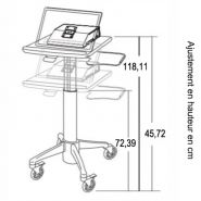 Chariot informatique médical LCD & All-in-One PC Cart H Class LD - Ergonoflex - aluminium anodisé - 29 kg_4