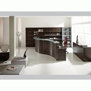 Banque d'accueil Volta TON Wengé - Référence VOL01 - Fabricant LAS - Finition Wengé avec Tablette en Verre Trempé_4