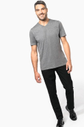 T-shirt homme Supima col V manches courtes - Réf : K3002 - coton soyeux et coupe ajustée_4