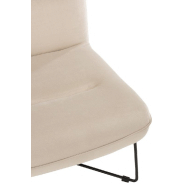Chaise lounge SEDIA - tissu velours blanc, piétement métal plat - style nordique minimaliste_4