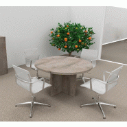 Table de réunion ronde TAK- Mobel Linea - Chêne grisé_4