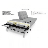 Canapé convertible Splitback Styletto avec accoudoirs - pieds en chêne noir - tissu bouclé Off White - couchage 115x210 cm_4