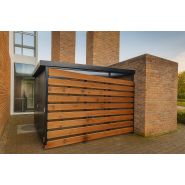 Abri bus Héritage Bosco 3 - structure en acier - bardage en verre sécurit - banc assis-debout - 490 x 185 cm - style Art Nouveau_3