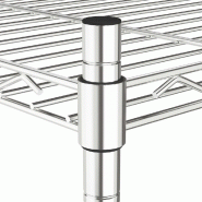 Vidaxl étagère de rangement 3 niveaux et roues 60x35x81cm chrome 150kg 324625_4