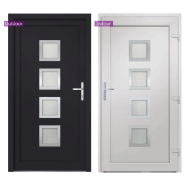 Vidaxl porte d'entrée anthracite 88x200 cm pvc 3187855_4