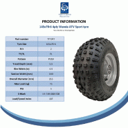 Roues tout-terrain à crampons 145/70-6 pour quad, roulements 25 mm, 50 cm³ - 110 cm³, 75 kg (lot de 2)_4