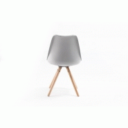 Lot de 2 chaises Sando - polypropylène gris avec pieds en bois - design chic et moderne_4