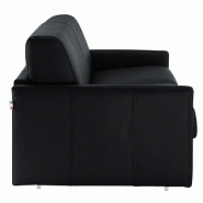 Canapé 2-3 places SUN convertible express - sommier à lattes - matelas 16 cm - revêtement polyuréthane noir_4