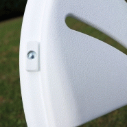 Chaise pliante en acier époxy et housse blanche en spandex - Intérieur/Extérieur - Usage professionnel_4