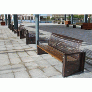 Banc ALEA en bois et tôle d'acier_4