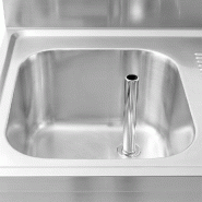Plonge inox 1 bac à gauche et égouttoir sur placard avec 3 tiroirs - 1200 x 600 mm_4