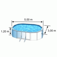 Piscine ovale acier 5,27m x 3,27m x h: 1,22m - filtration à cartouche - renforts apparents_4