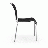 Lot de 2 chaises italiennes AIR - structure en acier chromé - assise en tissu NET noir respirant et lavable_4