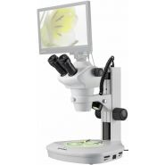 Microscope de haute précision avec éclairage réglable et accessoires inclus