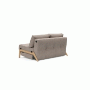 Innovation Living - Canapé design Cubed Wood 02 convertible lit 160x200 cm - Tissu Cordufine Beige_4