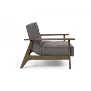Fauteuil design convertible Splitback Frej Mixed Dance Grey - Innovation Living - Lit 90x115 cm avec accoudoirs en chêne fumé_4