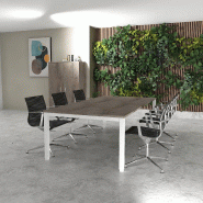 Table de réunion 6-8 personnes Tempo - Mobel Linea - Blanc 9010, 250, Chêne grisé_0