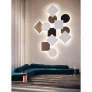 Applique ou plafonnier LED PUZZLE-MEGA - formes géométriques rondes et carrées, finitions mattes, dimensions variées_4