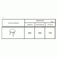 Table de réunion ronde Ogi - MDD. - 120, Anthracite, Aluminium satiné_4