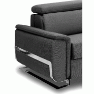 Canapé convertible express Réaumur 140 cm - Matelas 16 cm - Pieds luge acier - Cuir vachette gris graphite_4