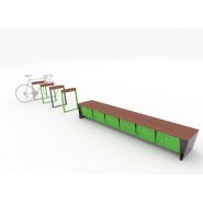Arceau urbain Bikeblocq - mmcité 1 a.S - acier galvanisé avec élément horizontal en bois massif Arceau urbain Bikeblocq - mmcité 1 a.S - acier galvanisé avec élément horizontal en bois massif