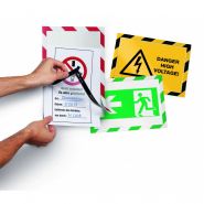Idu0402-2 - 2 porte-affiches SECURITY adhésifs repositionnables Duraframe® A4 - Coloris norme ISO 3864-4_4