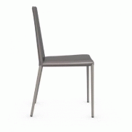 Lot de 2 chaises italiennes Bohème - structure en acier, coloris grège, coutures élégantes_4