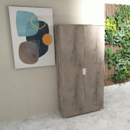 Grande armoire à portes battantes TAK - Mobel Linea - Chêne grisé_0