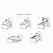 Canapé convertible express scandinave 140cm - Matelas 16 cm en microfibre gris graphite - Fabrication italienne_4