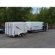 Remorque fourgon avec dimensions utiles de 5m00 de longueur et 1.90m de hauteur